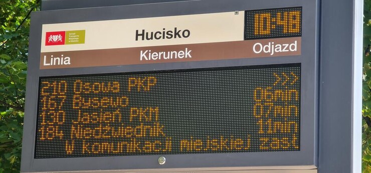 84 nowe tablice Systemu Informacji Pasażerskiej na przystankach...